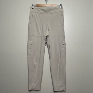 Athleta Chelsea Cargo Lined Pant Womens 6 Beige Tapered Jogger Excellent
